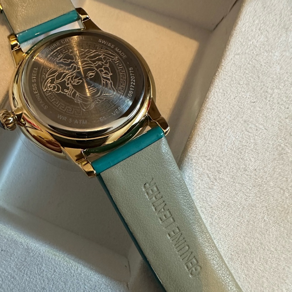 Versace Medusa Alchemy Turquoise Leather Strap (NEW) - Picture 15 of 16